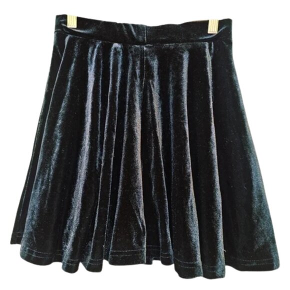 black velvet mini skater skirt size small - Picture 3 of 4